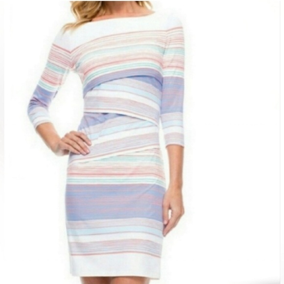J. McLaughlin Catalina Cloth Nicola White Striped Dress‎ Large - Picture 2 of 8